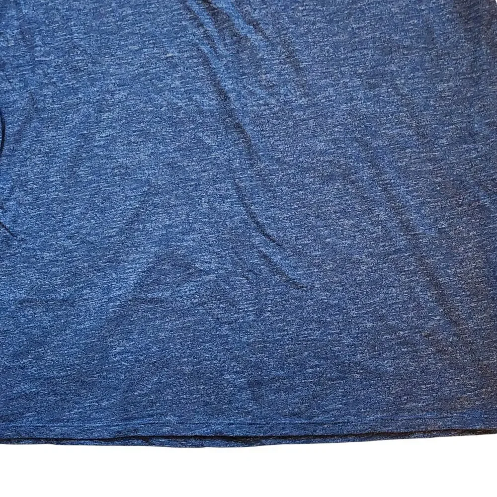 St Johns Bay Womens V-Neck Tee Size XL Blue Embroidered Cherries Short Sleeve